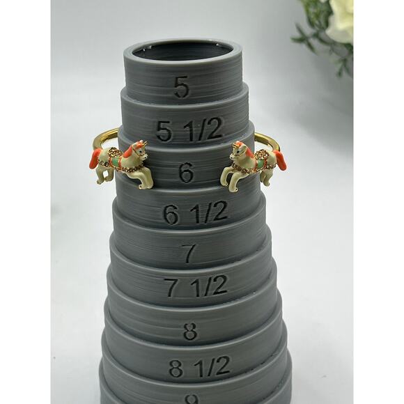 Kate Spade Carousel Horse Carnival Nights Unicorn Open Cuff Bracelet Gold Pink - Picture 8 of 8